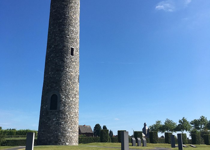 Island of Ireland Peace Park Irish round tower in the Island of Ireland Peace Park, Messines ... photo