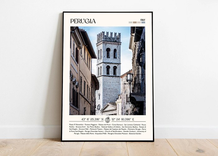 Palazzo della Penna Perugia Print Italy Travel Poster Gift Eclectic Vibrant Print ... photo