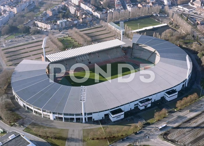 King Baudouin Stadium Aerial view King Baudouin Stadium in Bru... | Stock Video | Pond5 photo
