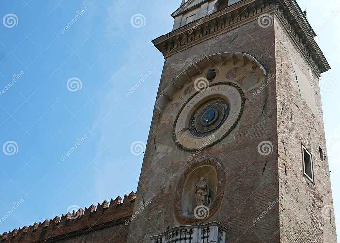 Piazza delle Erbe Clock Tower of Piazza Delle Erbe. Mantova Stock Image - Image of ... photo