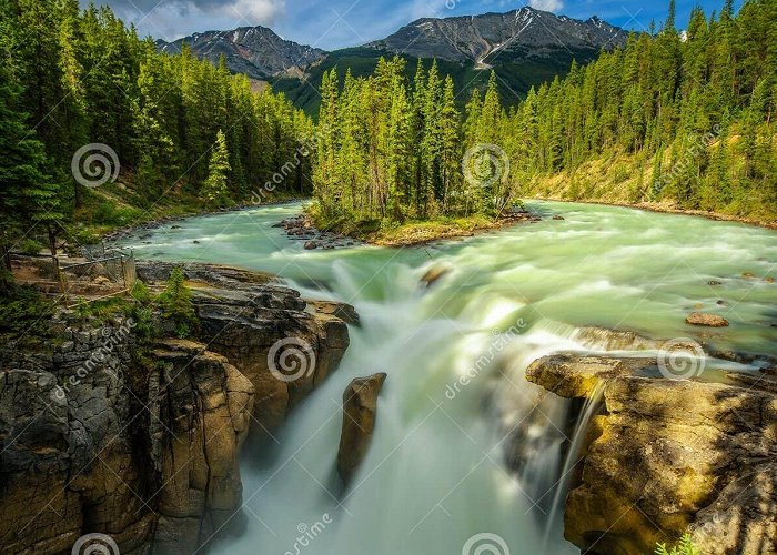 Athabasca Glacier Sunwapta Falls in Jasper National Park, Canada Stock Image - Image ... photo