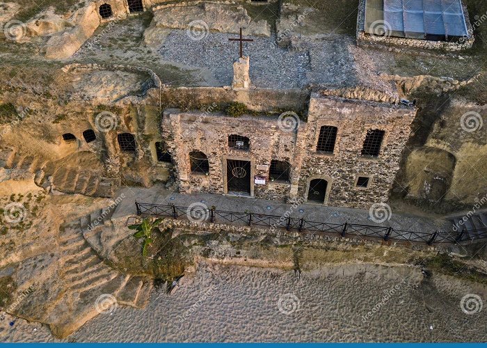 Piedigrotta Church Aerial View of the Church of Piedigrotta and the Beach. Pizzo ... photo