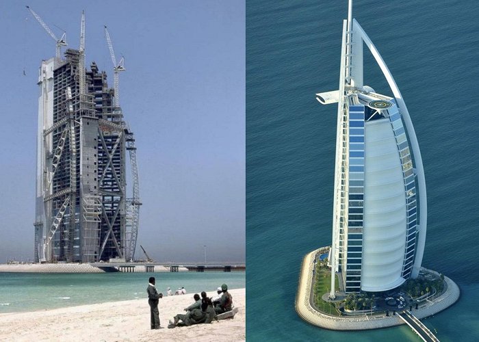 Burj Al Arab Tower This is what Dubai's Burj Al Arab looked like while it was being ... photo